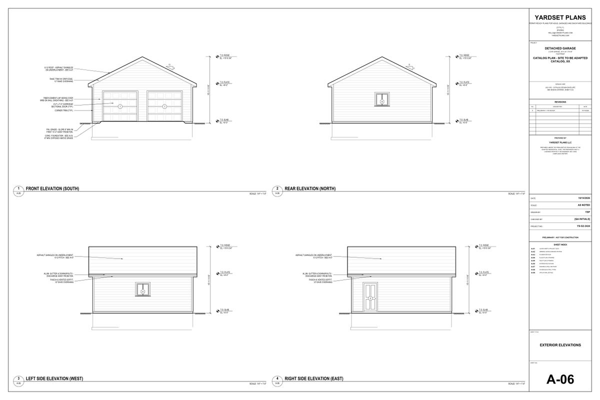 Sheet A-06 exterior elevations
