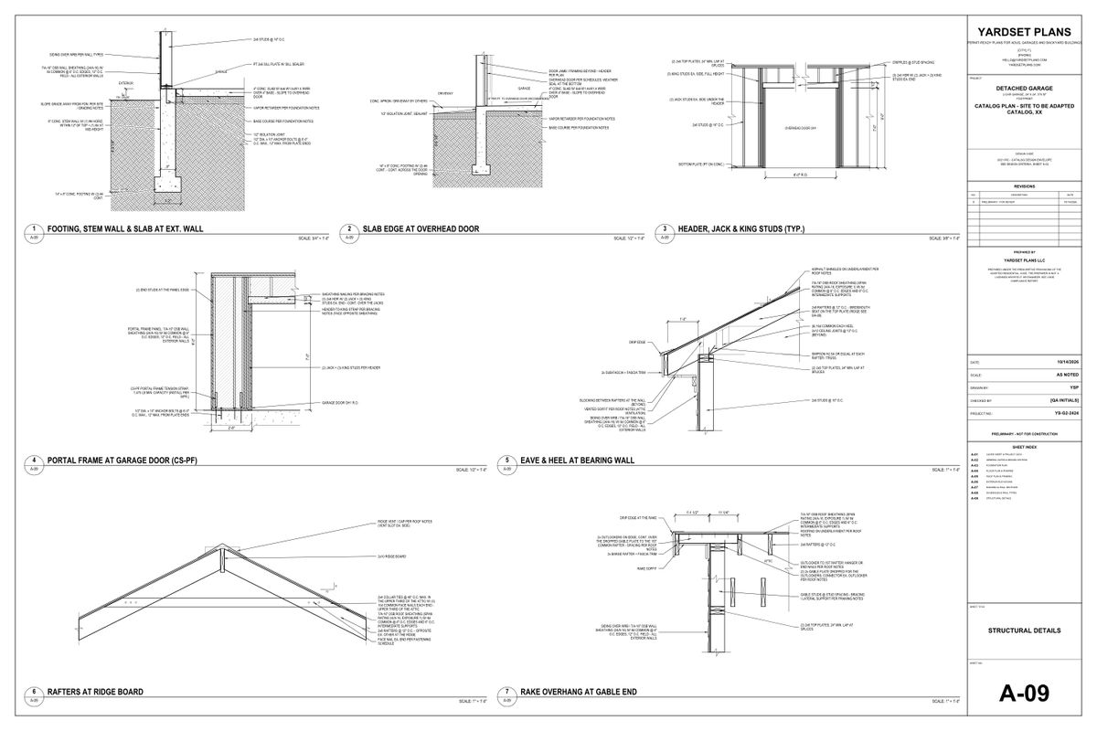 Sheet A-09 structural details